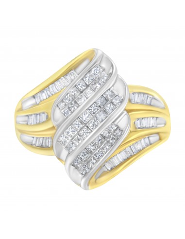 14K Yellow and White Gold 1ct TDW Diamond Bypass Ring (H-ISI1-SI2) à prix réduit toute l'année