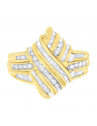 10K Yellow Gold 1/2ct TDW Diamond Crossover Ring (H-II2-I3) Faites des économies