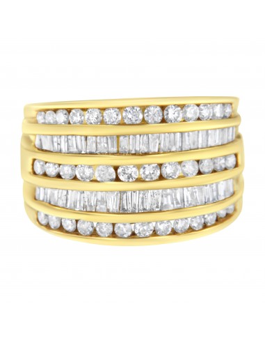 14kt Yellow Gold 2ct TDW Diamond Modern Band Ring (H-ISI1-SI2) rembourrage situé sous