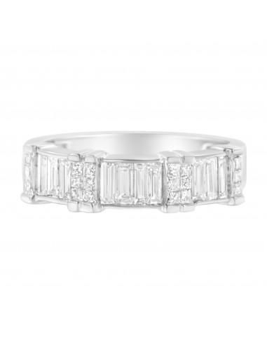 14kt White Gold 1ct TDW Diamond Modern Band Ring (H-ISI1-SI2) Dans la société mordern