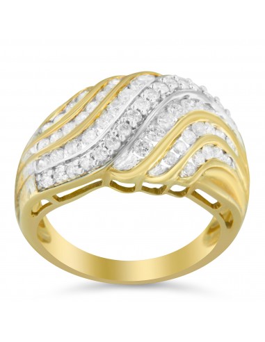 10K Yellow Gold 1ct TDW Wave Diamond Band (I-JI1-I2) offre 