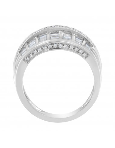 14kt White Gold 1 ct TDW Diamond Modern Band Ring (H-ISI1-SI2) une grave pollution 