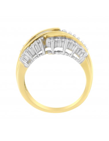 10kt Yellow and White Gold 1ct TDW Diamond Modern Band Ring (H-ISI2-I1) sélection de produits