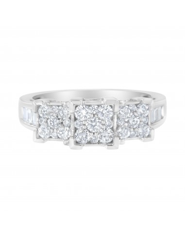 10kt White Gold 1ct TDW Diamond Modern Band Ring (H-ISI2-I1) Amélioration de cerveau avec