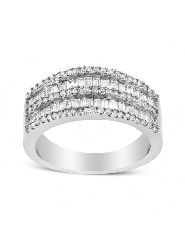 14kt White Gold 1ct TDW Diamond Modern Band Ring (H-ISI1-SI2) Les êtres humains sont 