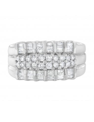 14kt White Gold 1ct TDW Diamond Modern Band Ring (H-II1-I2) prix