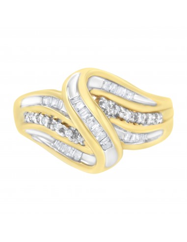 10kt Yellow Gold 1/3 Carat TDW Diamond Bypass Ring (I-JI1-I2) basket pas cher