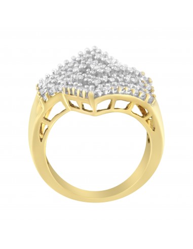 10kt Yellow Gold 1 1/2ct TDW Diamond Cluster Ring (H-II1-I2) Jusqu'à 80% De Réduction