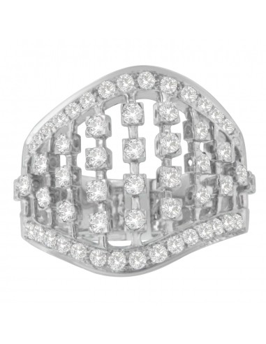 Womens 14k White Gold 1ct TDW Round Cut Diamond Bling Ring (H-ISI1-SI2) pas chere