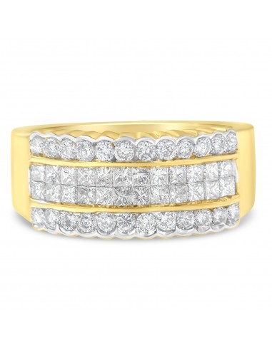 14kt Yellow Gold 1 1/4ct TDW Round and Princess cut Diamond Ring (H-ISI1-SI2) Toutes les collections ici