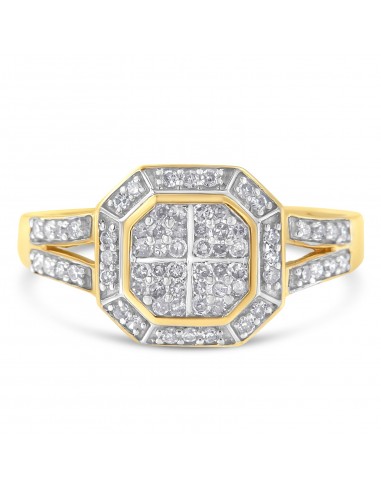 10K Yellow Gold 1/2ct TDW Round Cut Diamond Ring (I-JSI2-I1) Economisez 