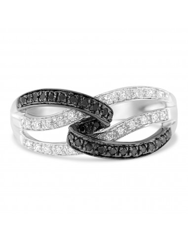 14k White Gold 1/4ct TDW Treated Black Round Cut Diamond Swirl Ring(H-I SI1-SI2) suggérées chez