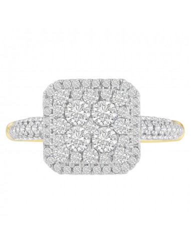 10K Yellow Gold 1ct TDW Round Cut Diamond Ring(H-II1-I2) de votre