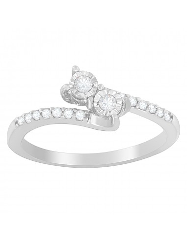 10K White Gold 1/4ct Two-Stone Diamond Ring (H-I I2-I3) online