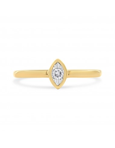 14K Yellow Gold Plated Sterling Silver 1/20 Cttw Miracle Set Diamond Ring (J-K Color, I1-I2 Clarity) - Size 6 2023