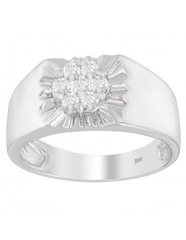 14K White Gold 1/2 ct. TDW Round-Cut Cluster Diamond Ring(H-I I1-I2) de la marque