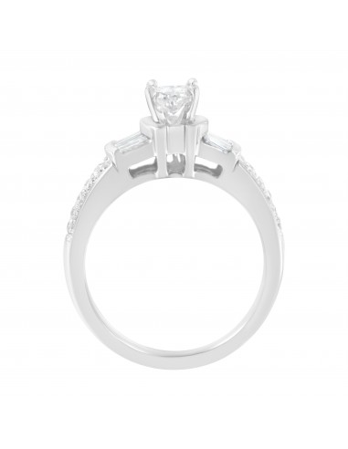 14K White Gold 1 ct TDW Solitaire Cocktail Ring (H-IVS1-VS2) offre 