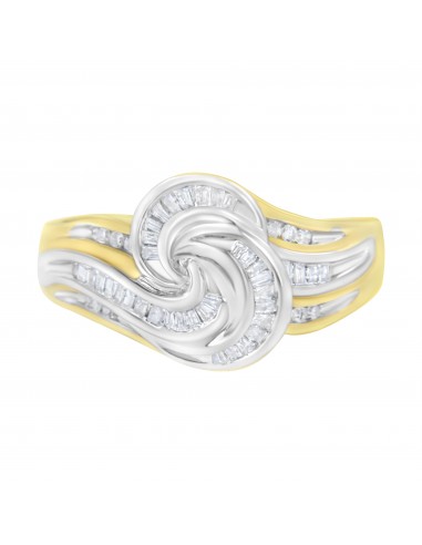 14K Yellow and White Gold 1/2 ct TDW Diamond Bypass Ring (H-II1-I2) Comparez plus de prix