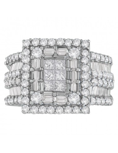 14k White Gold 2 1/2ct TDW Mixed-Cut Diamond Cocktail Ring (H-ISI1-SI2) de France