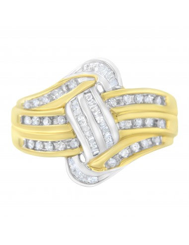 14K Yellow and White Gold 1/2 ct TDW Diamond Bypass Ring (I-JSI2-I1) pour bénéficier 