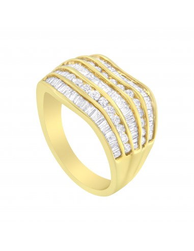 14kt Yellow Gold 1 1/2ct TDW Diamond Modern Band Ring (H-ISI1-SI2) rembourrage situé sous