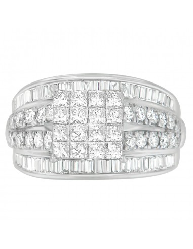 14k White Gold 2ct TDW Mixed-Cut Diamond Fashion Ring (G-HSI1-SI2) Comparez plus de prix