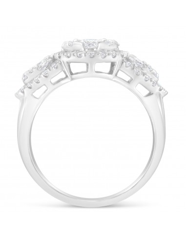 14K White Gold 1 1/2ct TDW Cocktail Cluster Diamond Ring (H-ISI2-I1) Les magasins à Paris et en Île-de-France