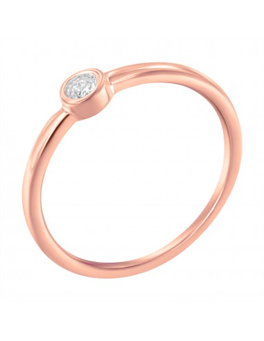 14K Rose Gold Plated .925 Sterling Silver Miracle Set Diamond Ring (1/20 Cttw, J-K Color, I1-I2 Clarity) - Size 6 Pour