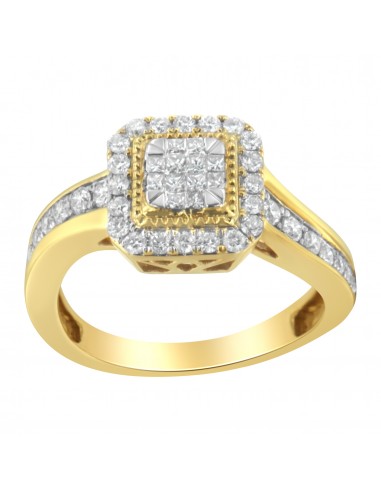 10KT Yellow Gold Diamond Cocktail Ring (5/8 cttw, H-I Color, SI2-I1 Clarity) Livraison rapide