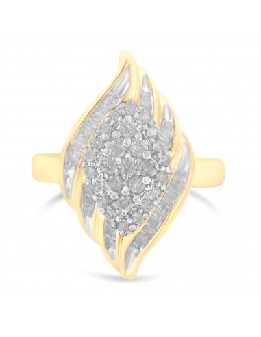 10K Yellow Gold Diamond Cocktail Ring (3/4 Cttw, I-J Color, I2-I3 Clarity) - Size 8 français