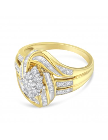 10KT Yellow Gold Diamond Cocktail Ring (1/2 cttw, H-I Color, SI2-I1 Clarity)-Size 7 pour bénéficier 