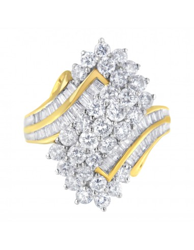 10kt Yellow Gold Diamond Cluster Ring (2 5/8 cttw, H-I Color, SI2-I1 Clarity) s'inspire de l'anatomie humaine