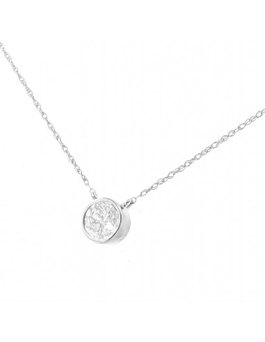 10K White Gold 1/3 Cttw Round-Cut Diamond Bezel 18" Pendant Necklace (J-K Color, I1-I2 Clarity) la livraison gratuite