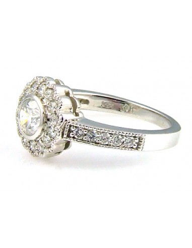 Diamond Antique Style Engagement Ring 14KT White Gold acheter en ligne