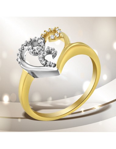 10K Two-Toned Gold Diamond Heart Shape Cluster Ring (1/6 Cttw, H-I Color, I1-I2 Clarity) - Size 6 Les êtres humains sont 