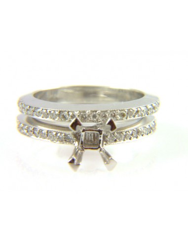 Diamond Semi Mount Engagement Ring 18KT White Gold 2023