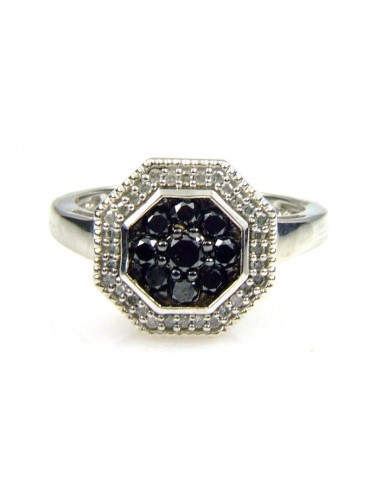 .75ct Diamond Black Diamond Ring 10KT White Gold Vous souhaitez 