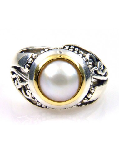 Pearl Ring Sterling Silver 18KT Gold une grave pollution 