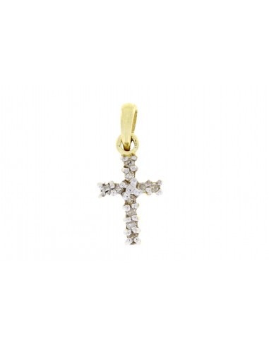 .05ct Diamond Cross Religious Pendant 10KT Yellow Gold 50-70% off 