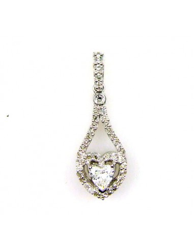 .39ct Diamond Heart Love Pendant 14KT White Gold 50% de réduction en Octobre 2024