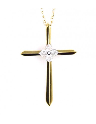 .10ct Diamond Cross Religious Pendant 10KT Yellow Gold Jusqu'à 80% De Réduction