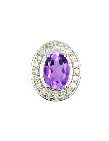 Genuine 1.00ct Amethyst Diamond Pendant 10KT White Gold la livraison gratuite