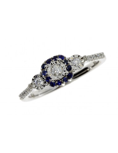 Genuine .51ct Diamond Sapphire Ring 10KT White Gold Jusqu'à 80% De Réduction