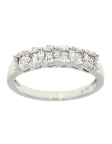 Natural .63ct Diamond Wedding Band Ring 14KT White Gold prix