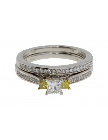 .77ct Diamond Engagement Ring Set 14KT 2 Tone Gold sur le site 