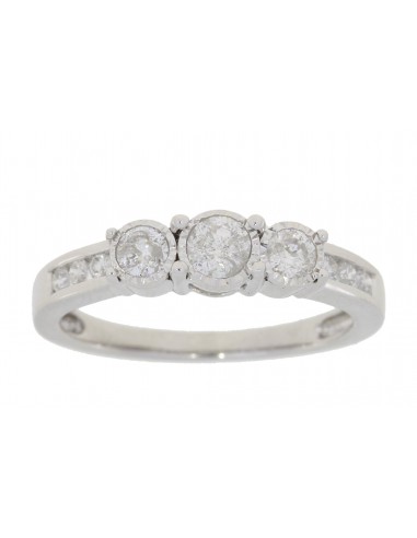 Natural .50ct Diamond 3 Stone Ring 10KT White Gold Par le système avancé 