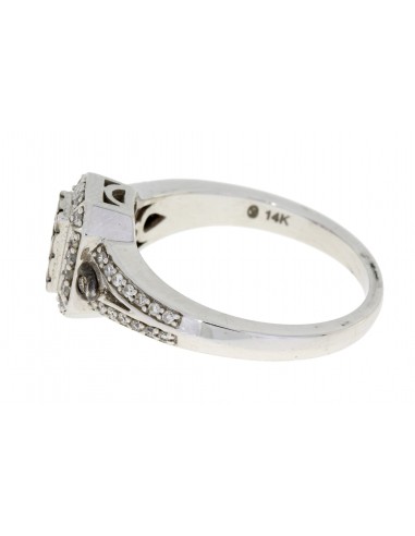 Natural .38ct Diamond Ring 14KT White Gold Pour