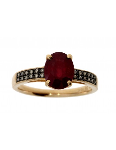 Genuine 2.30ct Ruby Diamond Ring 10KT Rose Gold livraison gratuite