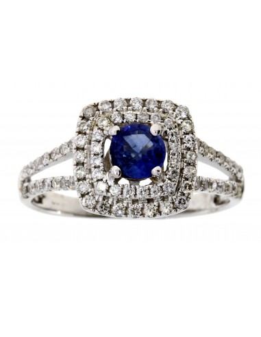 Natural 1.15ct Sapphire Diamond Ring 14KT White Gold 2 - 3 jours ouvrés.