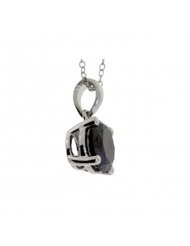 Natural 2.00ct Black Diamond Pendant Sterling Silver 2023